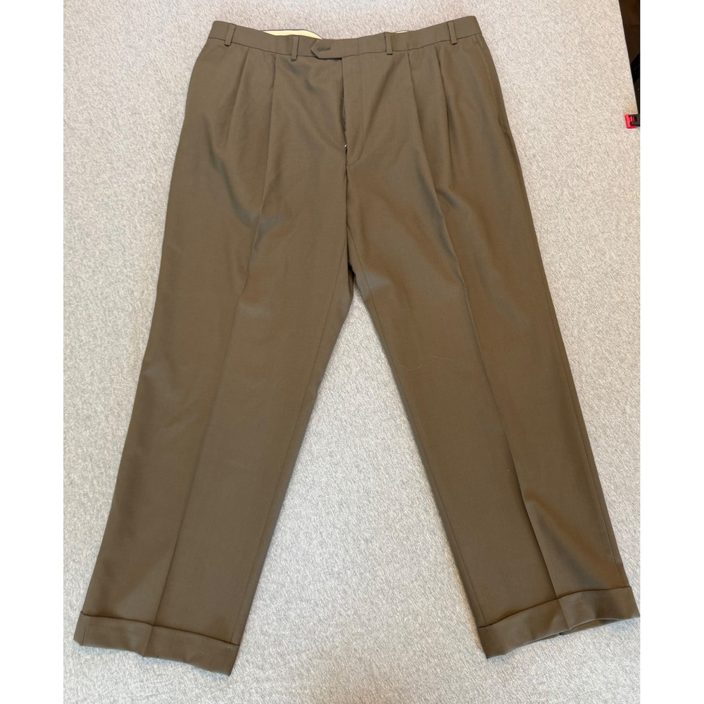 Lauren Ralph Lauren Total Comfort Mens 40x28 Wool Pleated Cuffed Dress Pants
